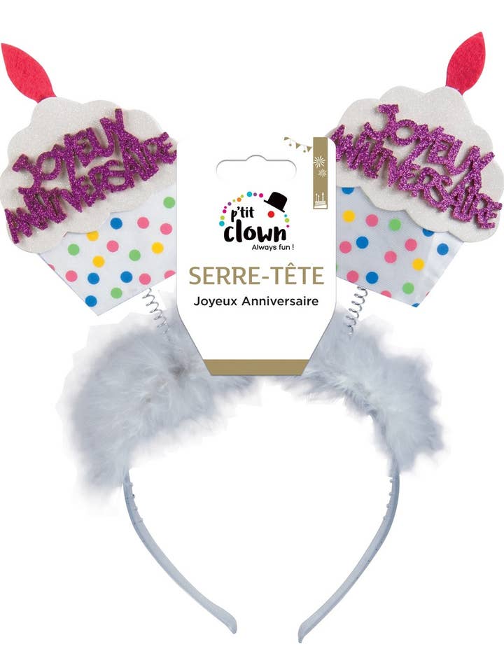 P'tit Clown - Wholesale Costume - Unisex - Happy Birthday Cake Headband - Random Color