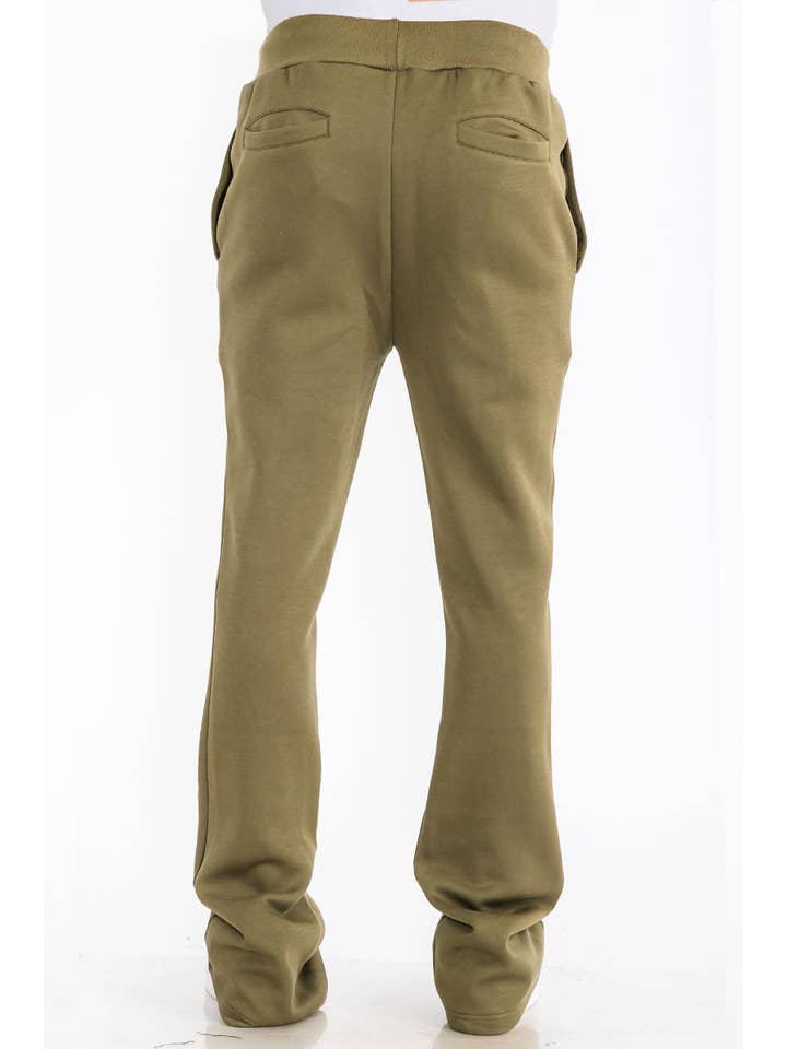 WEIV - Wholesale Athletic Sweatpants/Joggers - Men's - Mens Solid Fleece Flare Stacked PANTS2