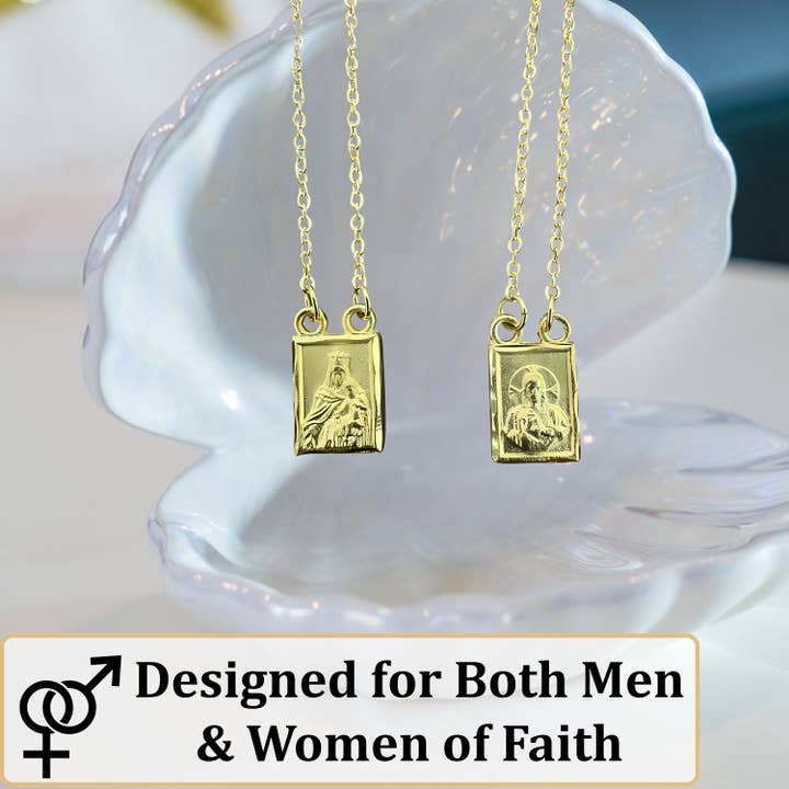 Catholica Shop - Wholesale Pendant/Charm Necklace - Gold Plated Scapular Necklace - Large6