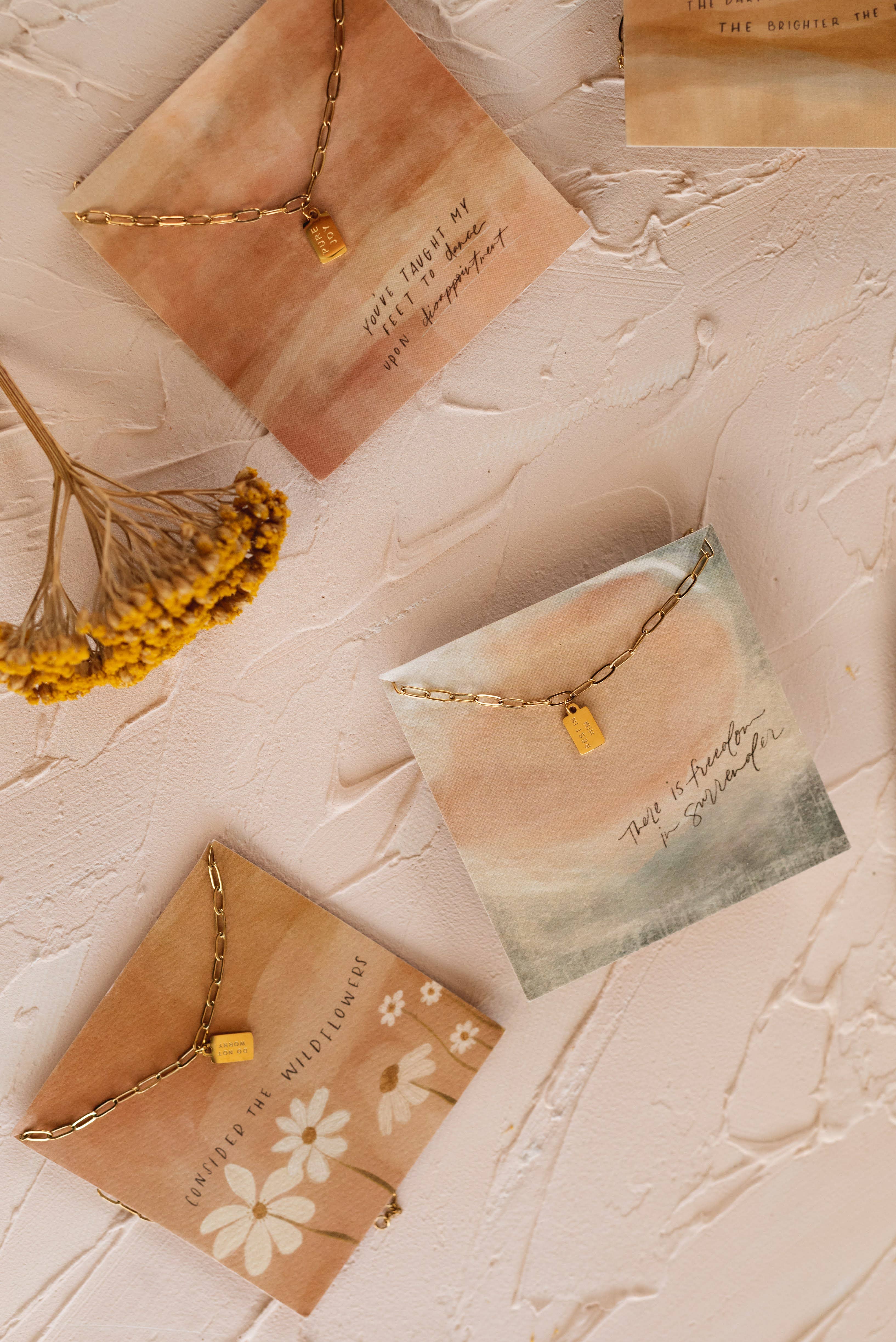 Dear Heart - Wholesale Pendant/Charm Necklace - Rest in Him Mini Tag Necklace | Christian Jewelry5