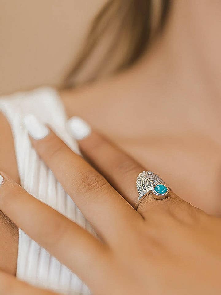 EXCLUSIVE: Free Spirit Sterling Silver Turquoise Ring for wholesale by Krush Kandy