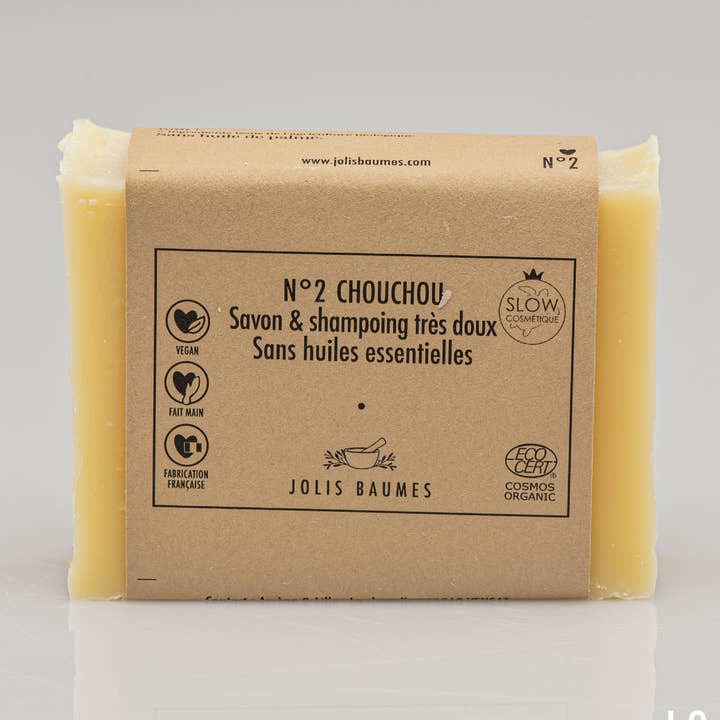 Jolis Baumes – sabonete sólido por atacado – Sabonete CHOUCHOU nº 2 para pele sensível e seca – Manteiga de karité orgânica0