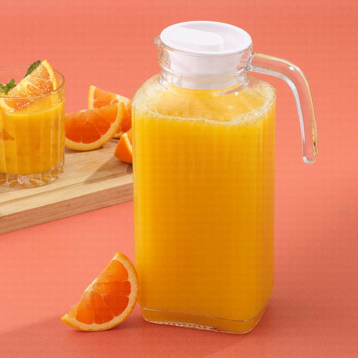 JoyJolt – wholesale Pitcher – JoyJolt Beverage Serveware Glass Pitcher with Handle & 2 Lid