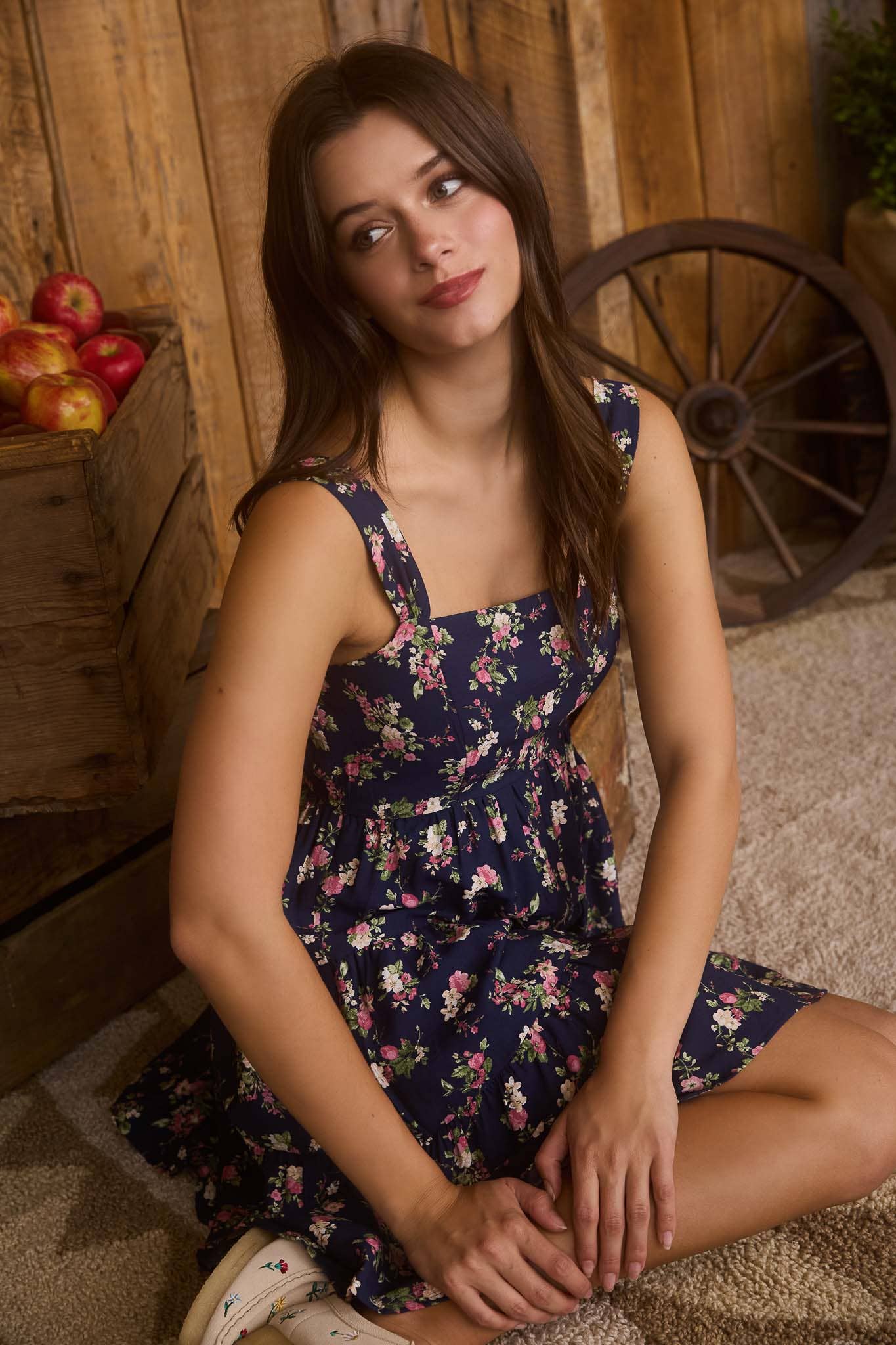 Blu Pepper – wholesale Dress – Women's – FLORAL SLEEVELESS TIERED MINI DRESS5