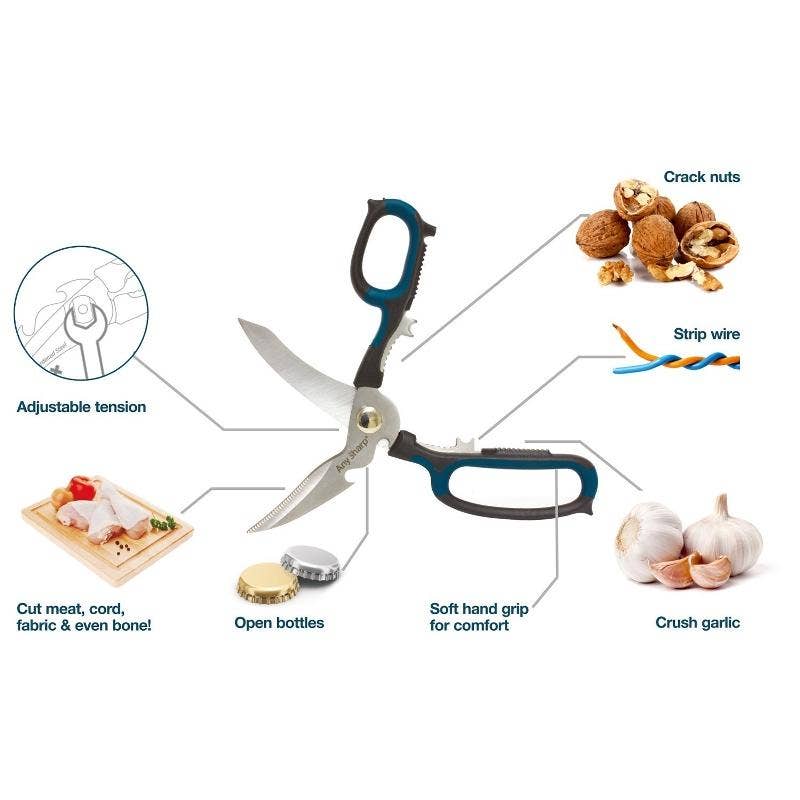 AnySharp – wholesale Scissors – AnySharp 5-in-1 Scissors for Kitchen, Garden, DIY, Camping5