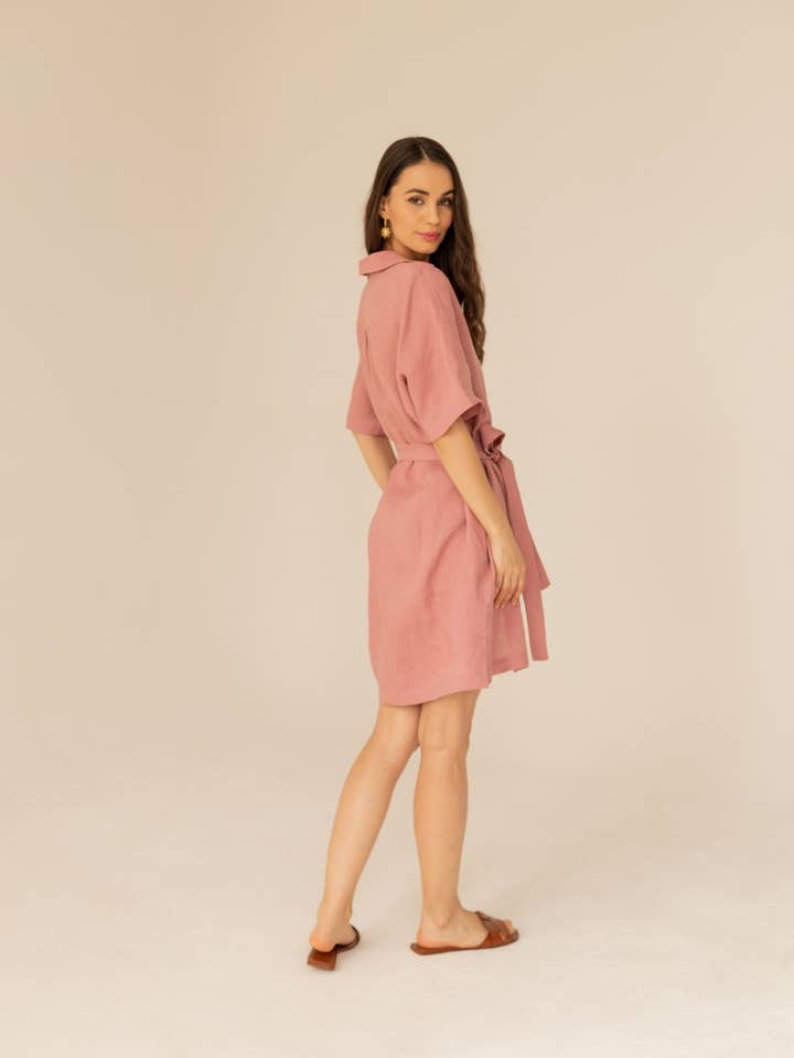 Soleil Linien Kleid Rosa für den Großhandel von Entelier