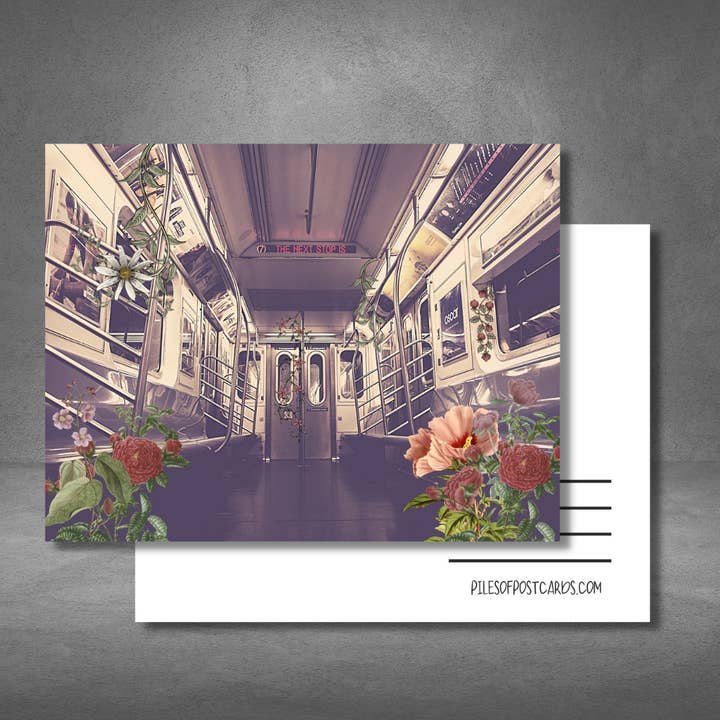Cartolina della metropolitana con fiori per la vendita all'ingrosso da parte di Piles of Postcards