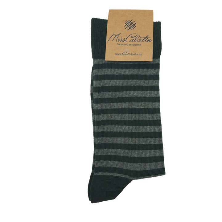 MissCalcetin Low Shaft Fine Stripe Medium Heather Gray-Bottle for wholesale by MissCalcetin