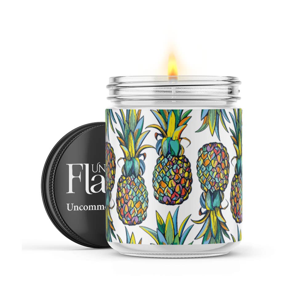Uncommon Flame - Wholesale Jar/Filled Candle - Colorful Pineapples Candle