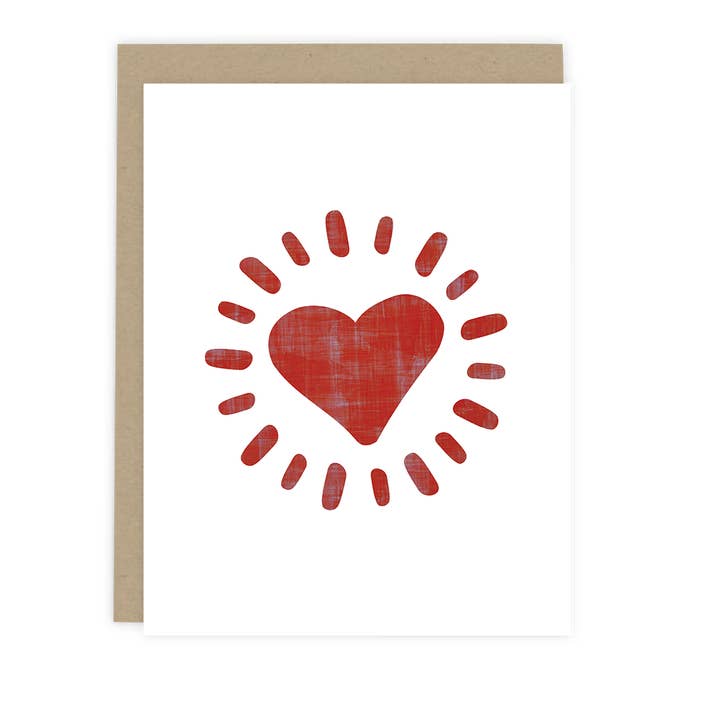 Radiant Heart wenskaart - Moderne minimalistische liefdeskaart voor wholesale door 7th & Palm