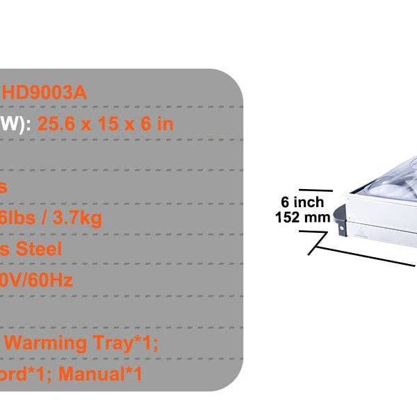 BlakOutlet - Wholesale Kitchen Appliance - Electric Buffet Server & Food Warmer, 25.6" x 15"5