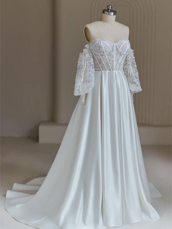 Illusion Sweetheart With Detachable Sleeves for wholesale by Bridal DIrect