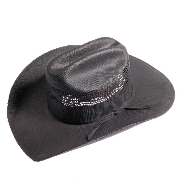 Black Wide Leather Brim Sun Hat - Style Bozeman | Open Sizing 12 for wholesale on Faire