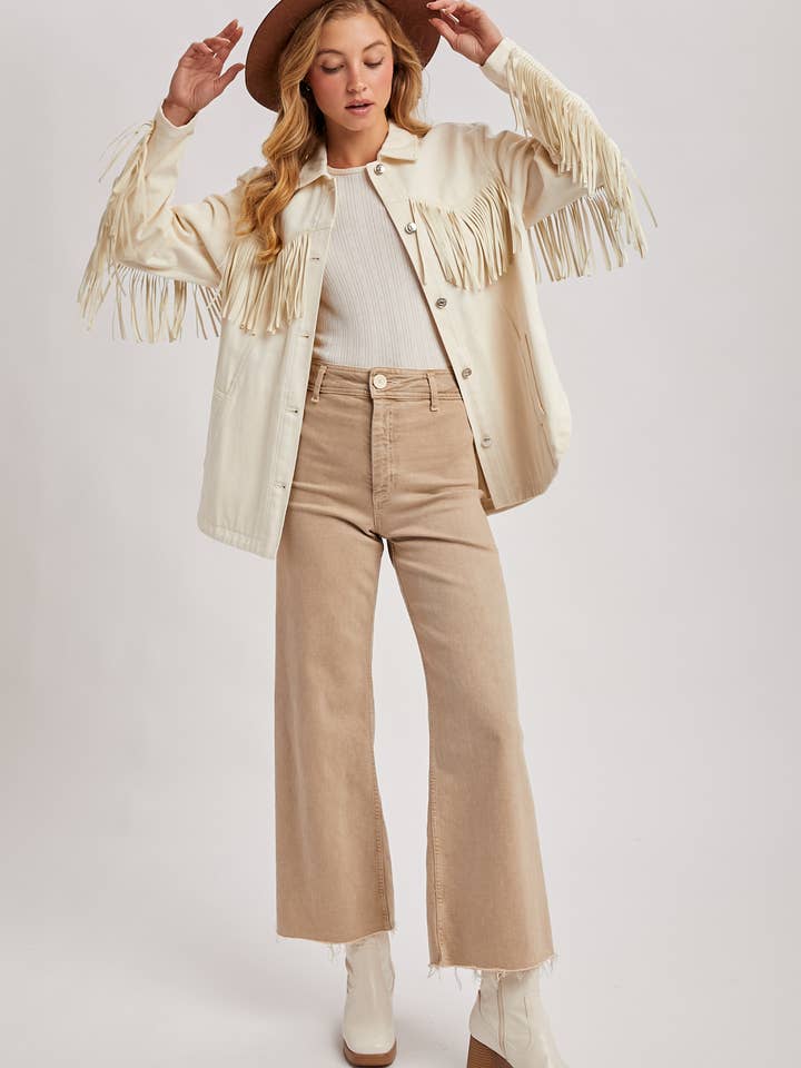 Bluivy - Vendita all'ingrosso Giacca - Donna - Giacca in denim western con frange e bottoni - confezione aperta15