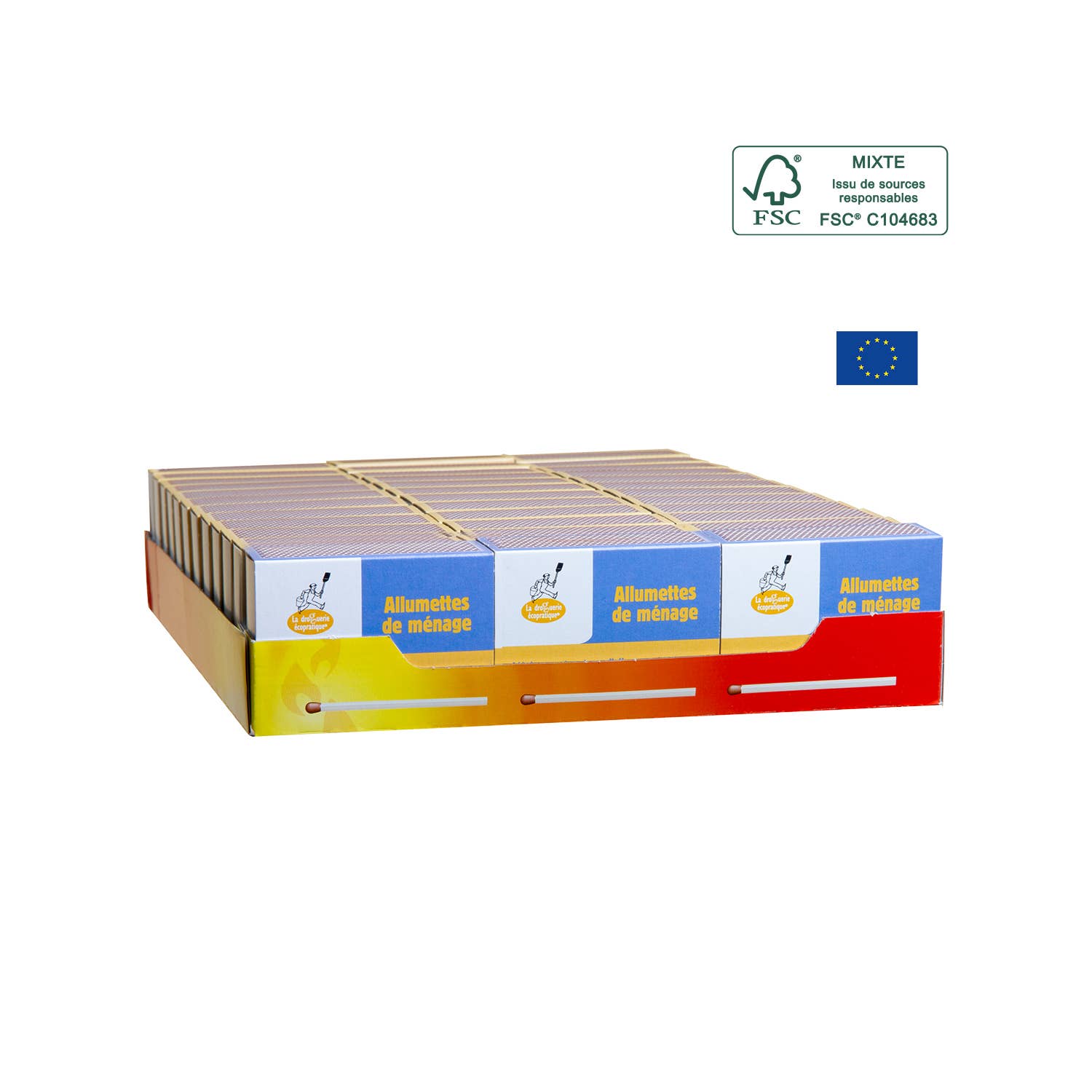 Ecodis - Grand Beau - Venta al por mayor Cerillas - Caja de 100 Cerillas para Uso Doméstico en Exhibidor - The Drugstore