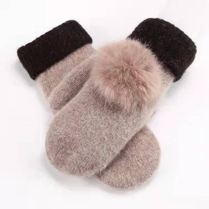 ACCITY - Wholesale Gloves - Women's - WINTER DOUBLE-LAYER THICK WARM RABBIT FUR GLOVES_CWAG0257