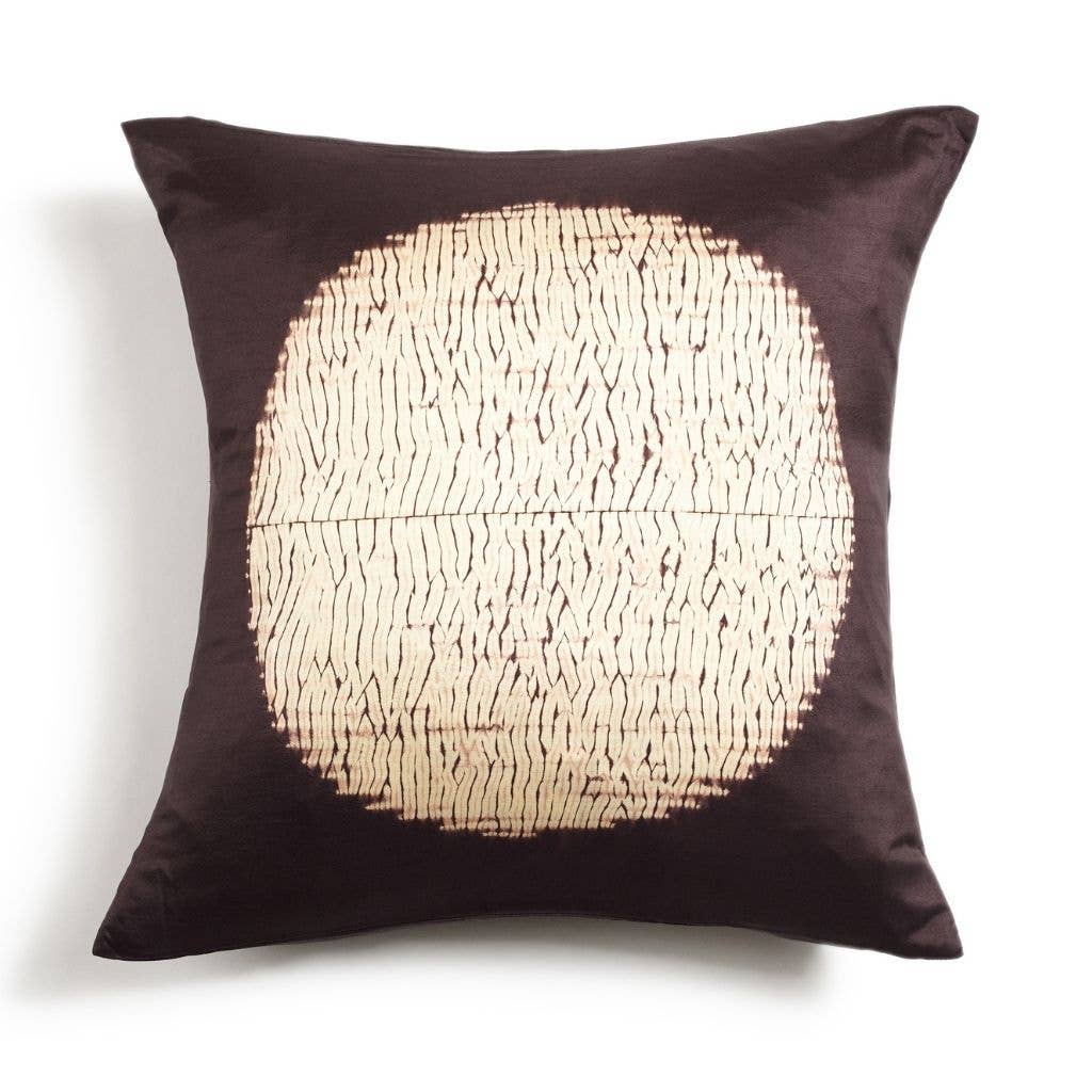 Variously - Wholesale Throw/Decorative Pillow - Shunya Gold Handcrafted Shibori Print Mulberry Silk Pillow7