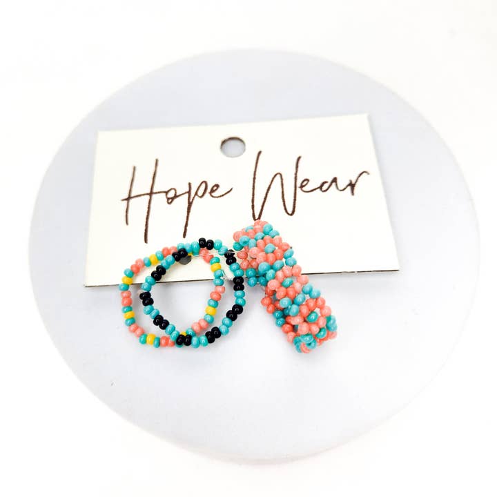 Anillos con forma de semillas de confeti, juego de 3 para venta al por mayor de Upavim Crafts