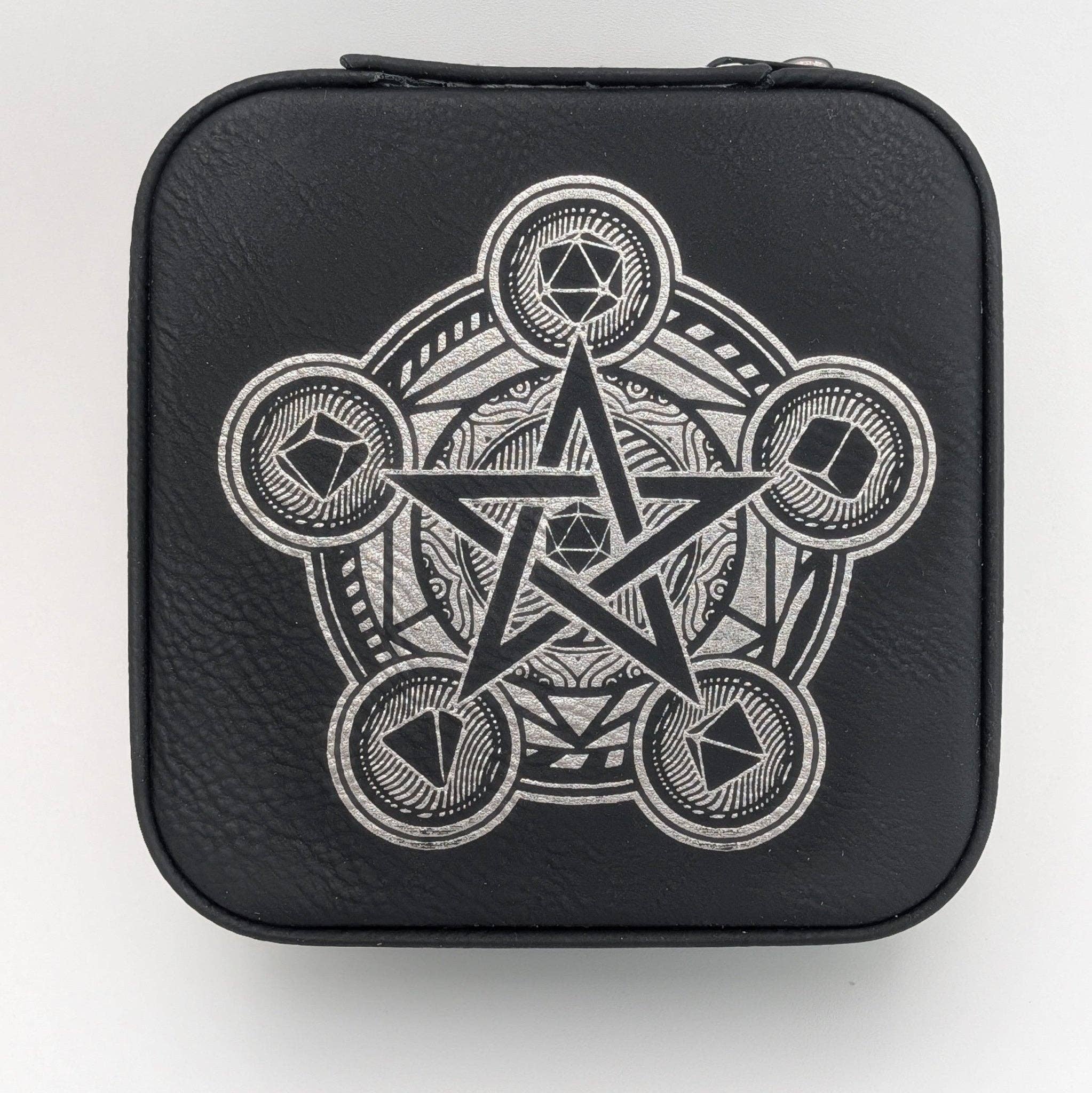 EBONWOOD - Wholesale Dice - Magic Circle Dice Horder | DND Dice Storage | D&D Dice Storage | Leather Dice Box | Travel Case for Dice Set | Dungeons And Dragons5