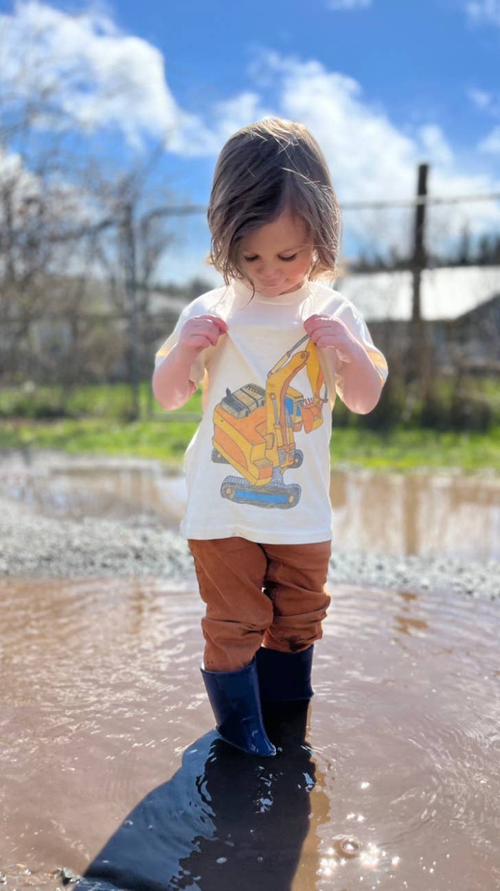 orangeheat - Wholesale Screen Printed T-Shirt - Kids - Digger - Kids Organic Tee/Long Sleeve2