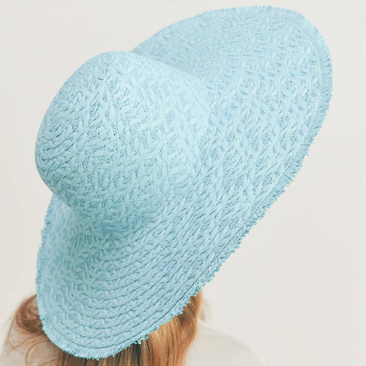 Sensibling Corp. - Wholesale Straw Hat - Women's - Trim Detailed Solid Straw Sun Hat
21