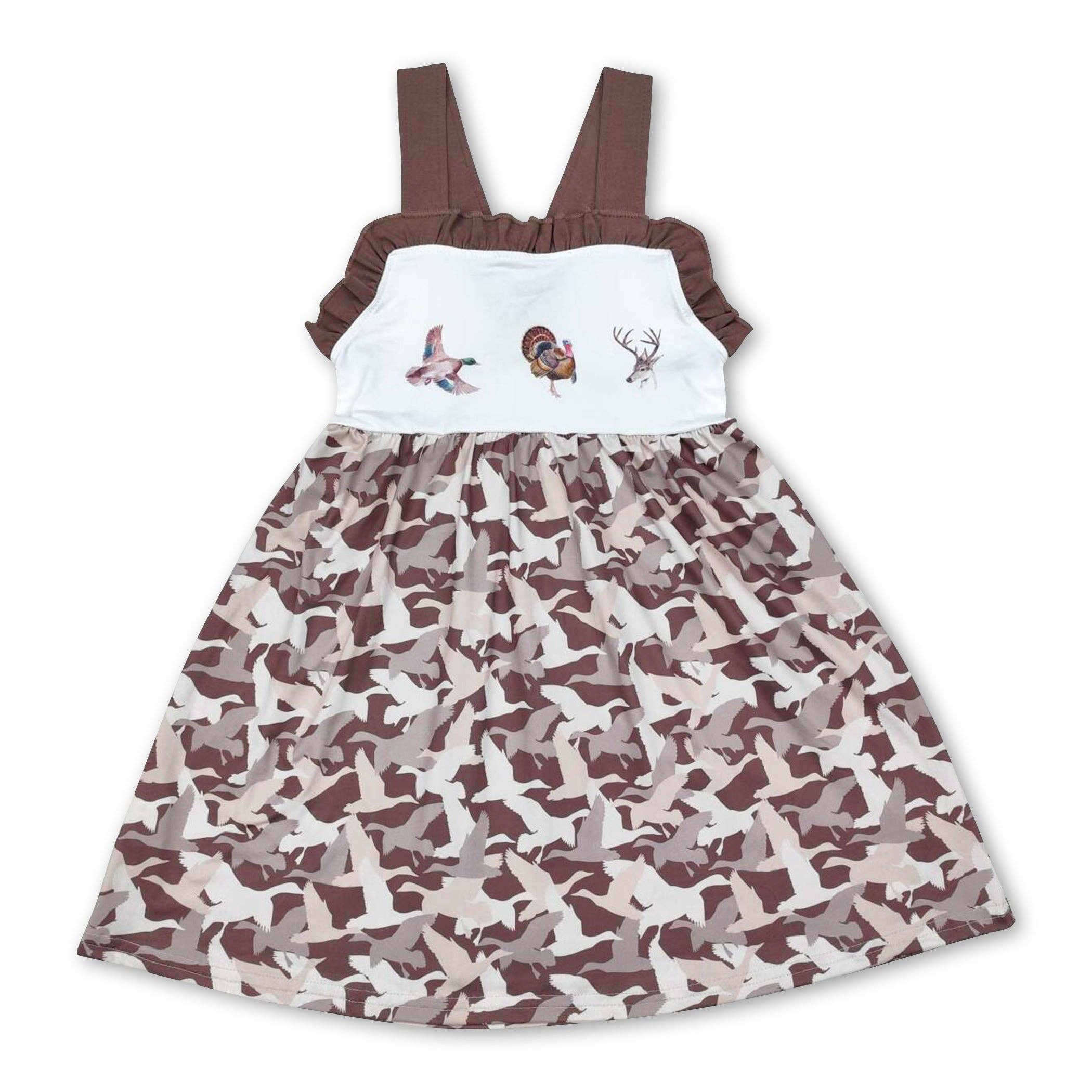 Yawoo Garments - Vente Robe – enfant - Robes à bretelles, canard, faisan, cerf, camouflage, pour enfants et filles0