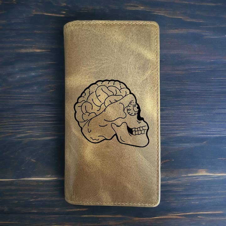 Portafoglio in Pelle Western Buffalo Rodeo Teschio Cervello per la vendita all'ingrosso da parte di Texan Customs