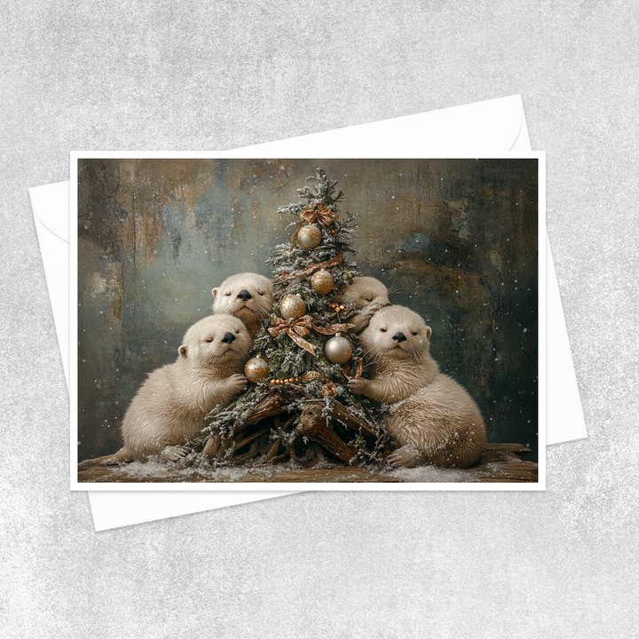 Carte vierge « An Otterly Joyful Holiday » 175AS pour la vente par Salty Alyce