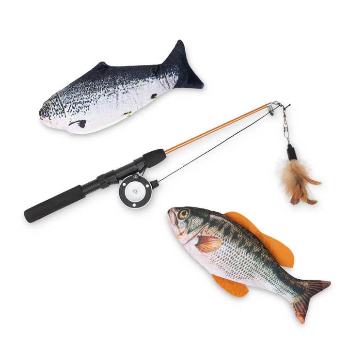 3 Pack Fishing Rod Toys for Cats for wholesale by Dollar Paw