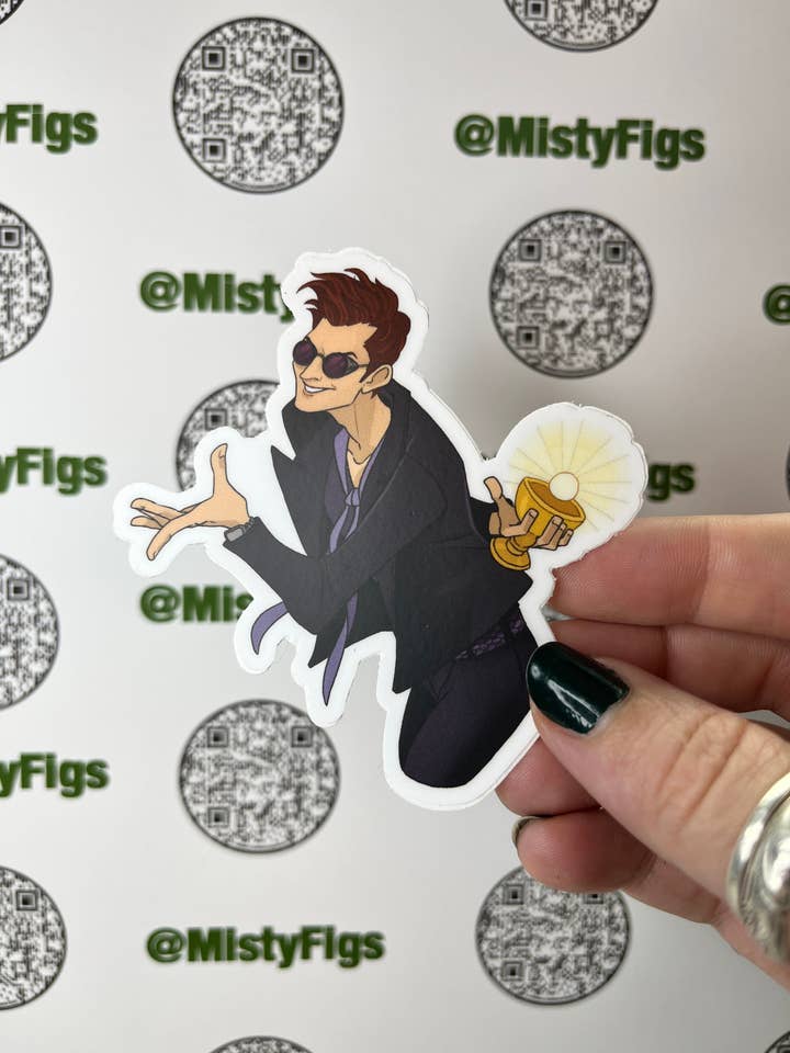Vinylsticker - Good Omens Crowley voor wholesale door Misty Figs