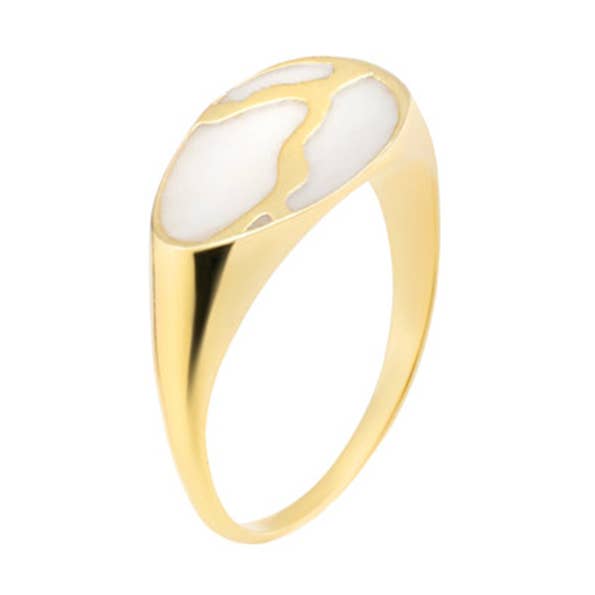 Kintsugi Ring - silver, enamel_001-002-0112-white for wholesale by Eleni Orfanou