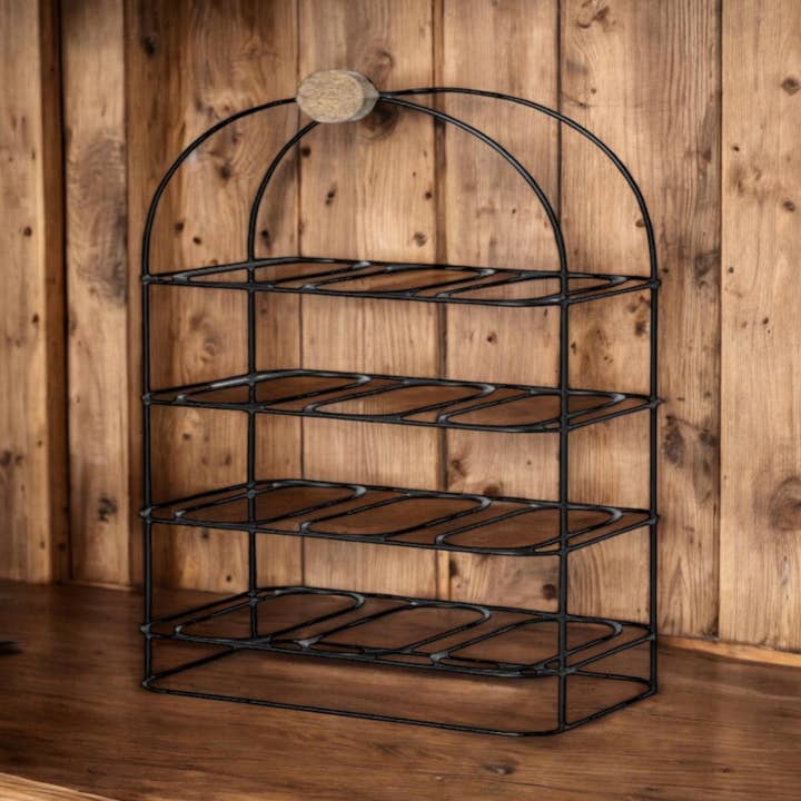 25" støbejern sort vinreol til 12 flasker for engroshandel hos Minster Stylish Living Ltd