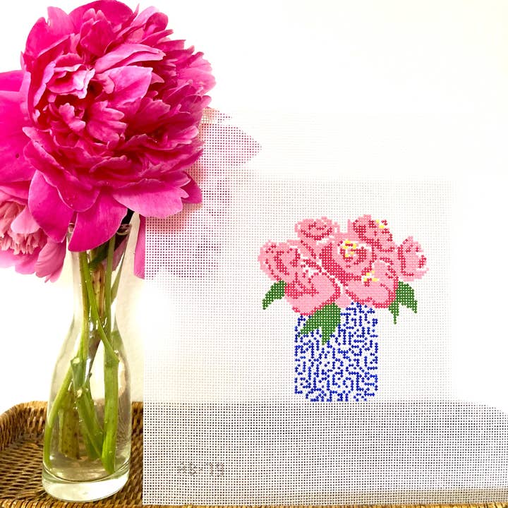 Alice & Blue Needlepoint Designs - Wholesale Embroidery/Cross Stitch Supplies - Pink Peonies