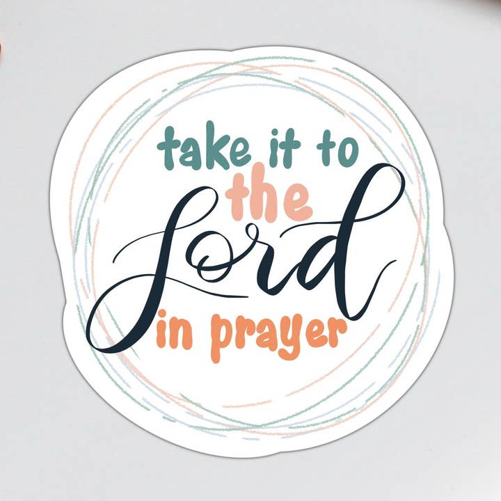 Tag det til Herren i bøn Sticker Vinyl for engroshandel hos Stick With It Sticker Co
