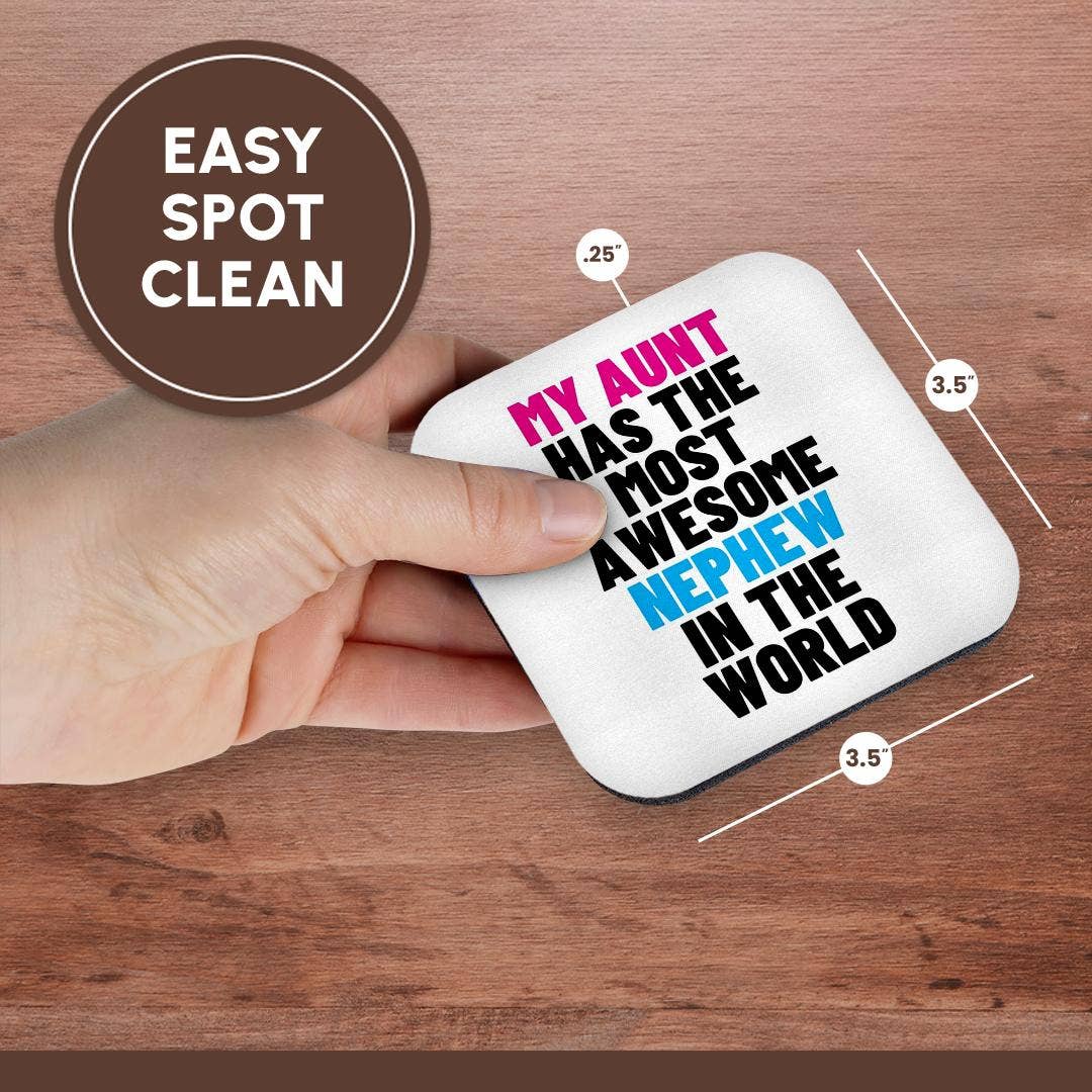 3dRose - Wholesale Coasters - 3dRose, My Aunt Has The Most Awesome Nephew In The World, Coaster13