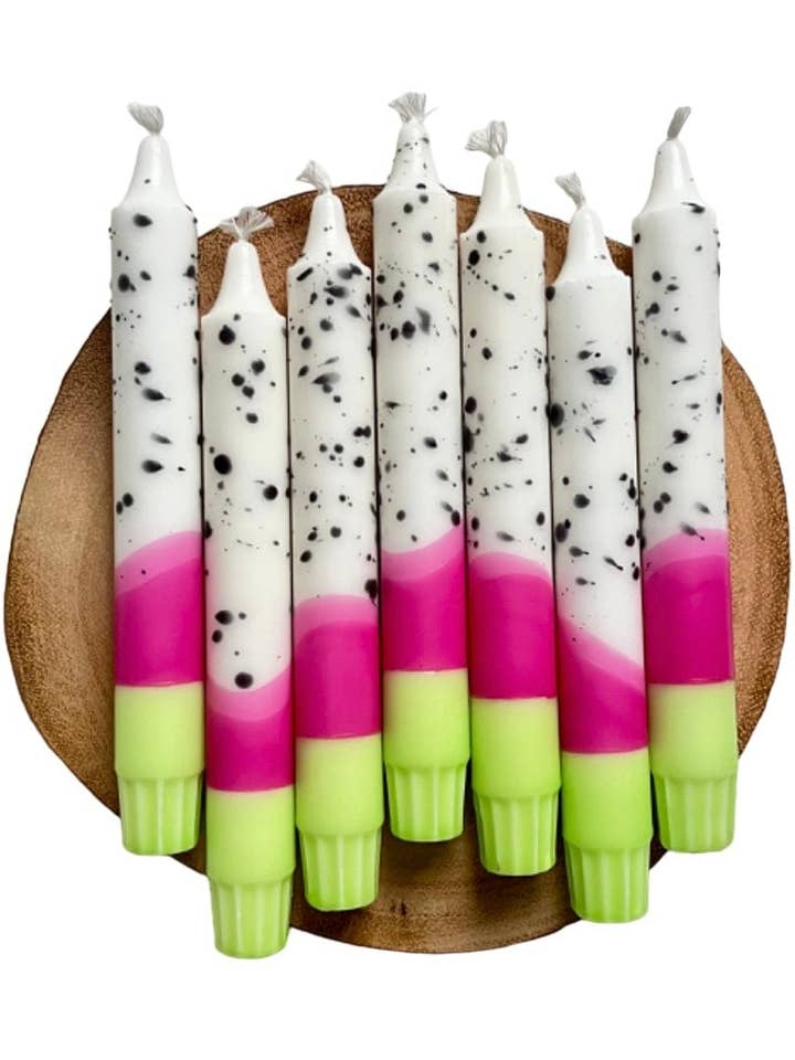 DRAGON FRUIT dip dye keglelys – sæt med 2 for engroshandel hos Dot Home Aroma