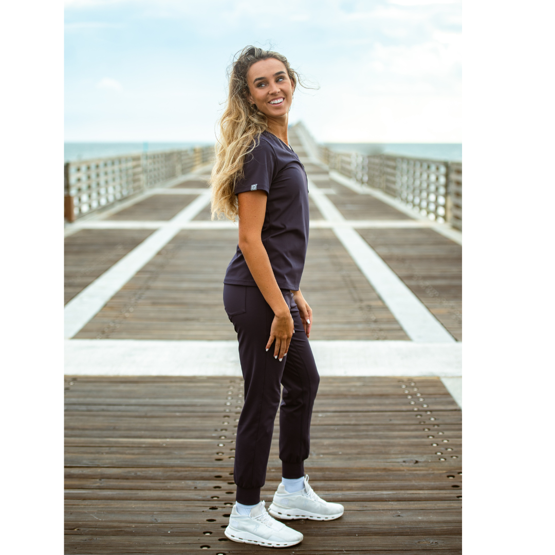 Wear Palms – wholesale Healthcare uniform – Women's – Sabal Navy Jogger Scrub Pant5