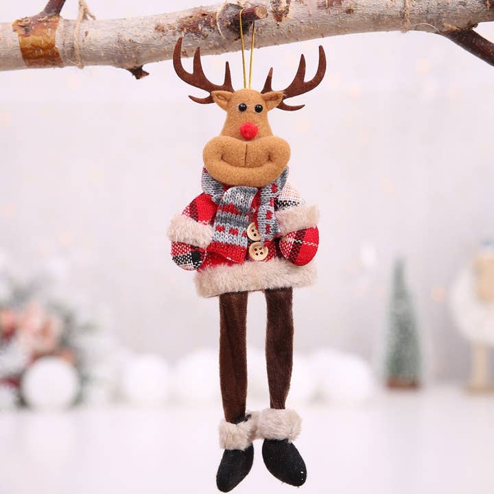 Funkyrel® Atzbranding Limited - Wholesale Ornament - Xris - Christmas Long-Legged Plaid Fabric Doll Ornament