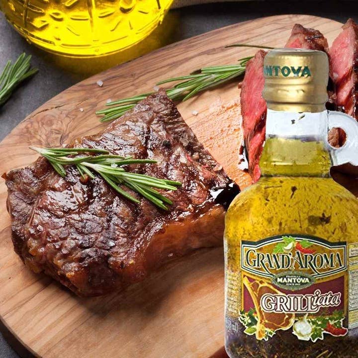 Fine Italian Food - Wholesale Olive Oil - Mantova Grand'Aroma Grilliata Extra Virgin Oil, 8.5 oz.