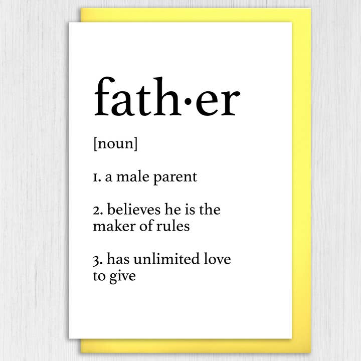 Prints With Personality - Wholesale Birthday Card - Dad birthday card: Dictionary definition of father/dad4