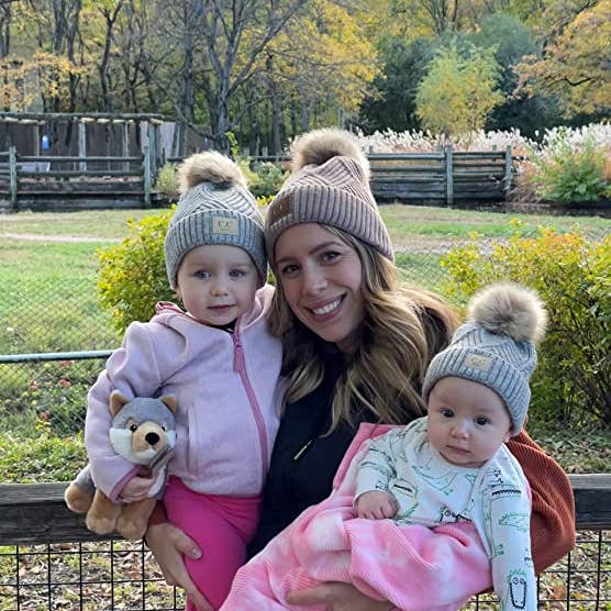 Funky Junque - Wholesale Beanie – Kids - C.C Baby/Infant Pom Beanie - Grey (basketweave pattern)2