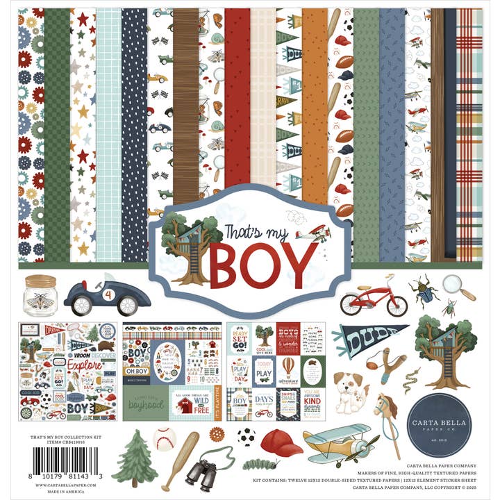 Kit Collezione That's My Boy per la vendita all'ingrosso da parte di Echo Park Paper Co.