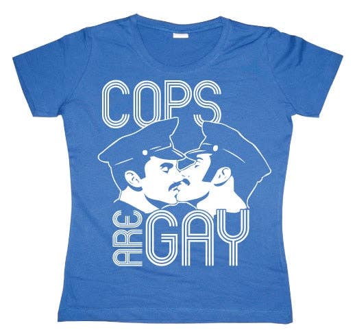 Hybris Production AB - Wholesale Screen Printed T-Shirt - Women's - Cops Are Gay Girly T-Shirt