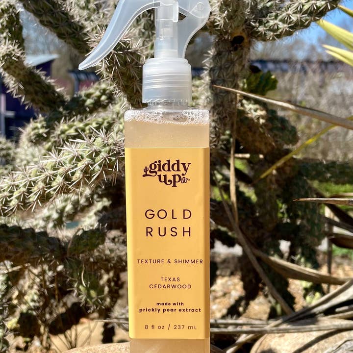 Giddy Up Cosmetics - Wholesale Hair Spray - GOLD RUSH - TEXTURE & SHIMMER SPRAY - WITH PRICKLY PEAR EXTRACT