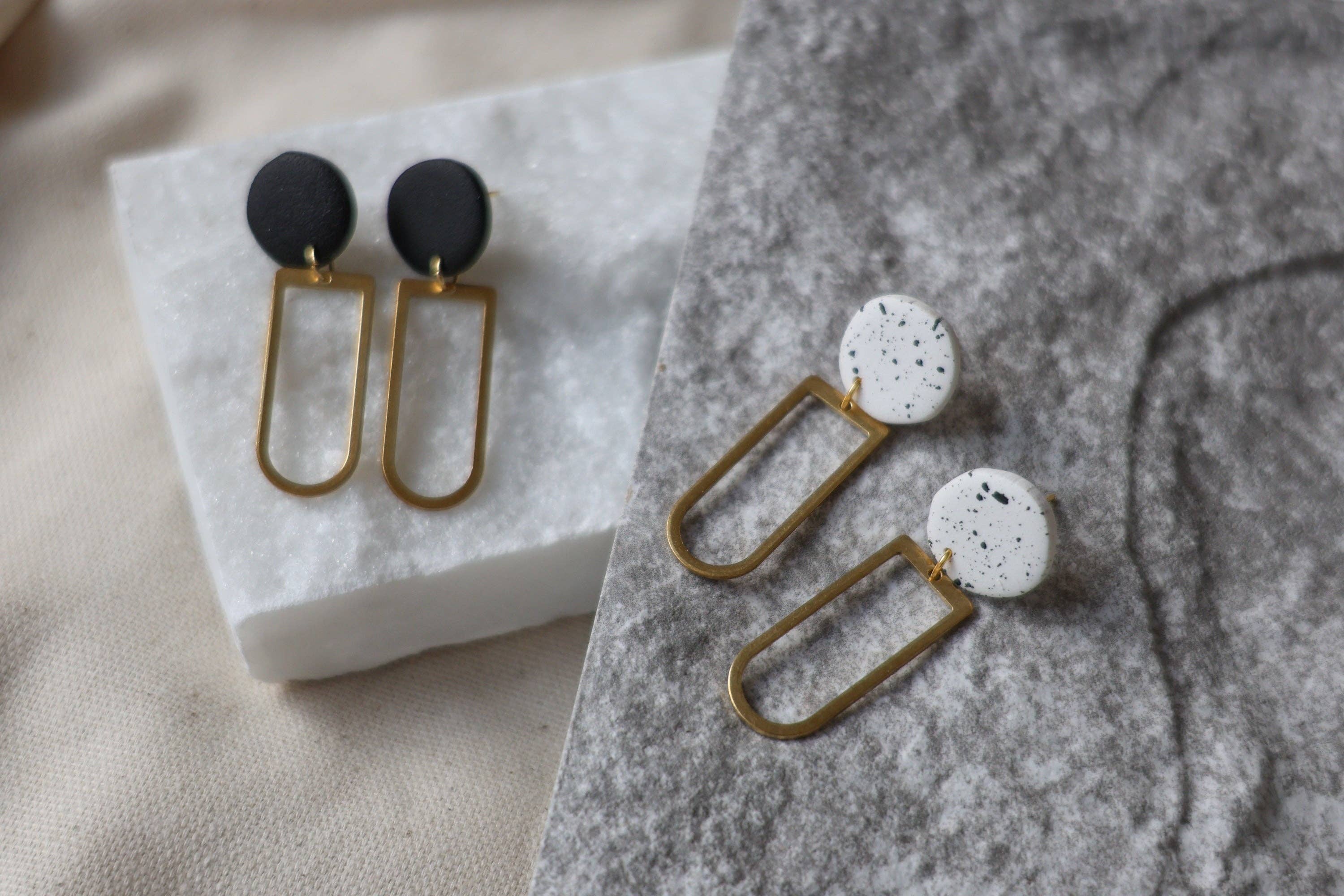 The Raw Creative - Wholesale Dangle Earrings - The Demi Handcrafted Minimalist Polymer Clay Dangle Earrings1