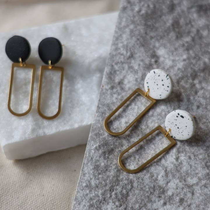The Raw Creative - Wholesale Dangle Earrings - The Demi Handcrafted Minimalist Polymer Clay Dangle Earrings1