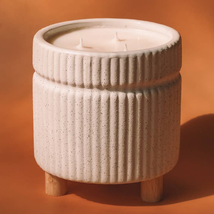 Tera Grande Candle (40 oz) - planter, non toxic, soy wax for wholesale by Concrete Poppy Design