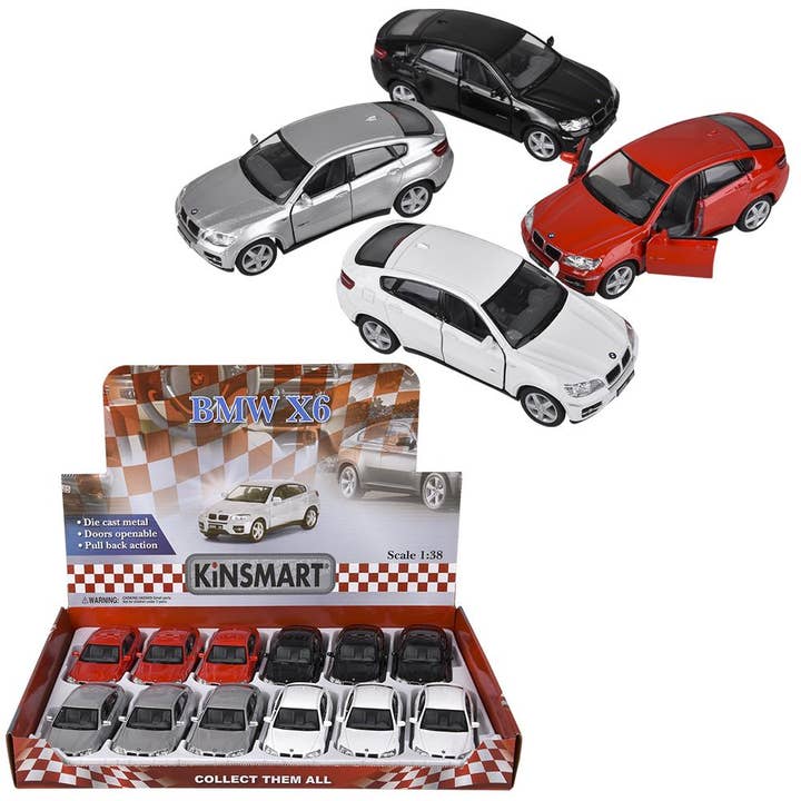 5" Diecast Pull Back BMW X6 12/Display for wholesale by The Toy Network