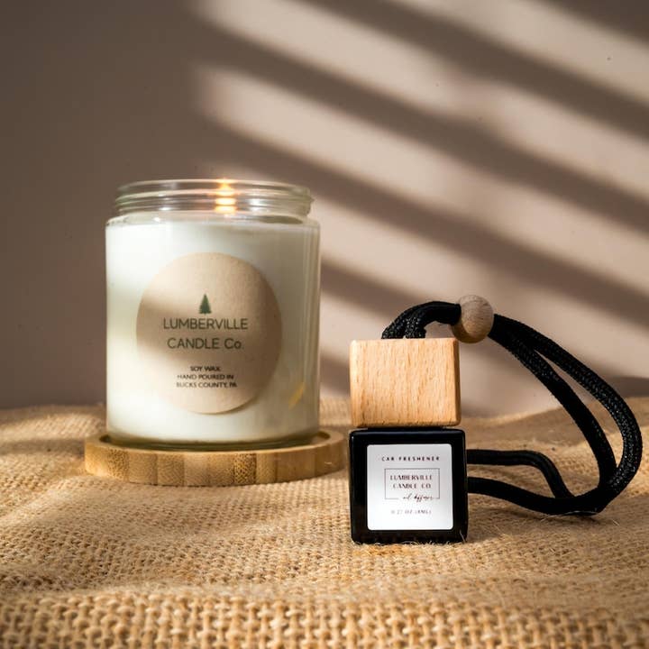 Lumberville Candle Co. - Wholesale Car Freshener - Unisex - Hanging Car Diffuser | Scented Car Freshener | Elegant Accessory1