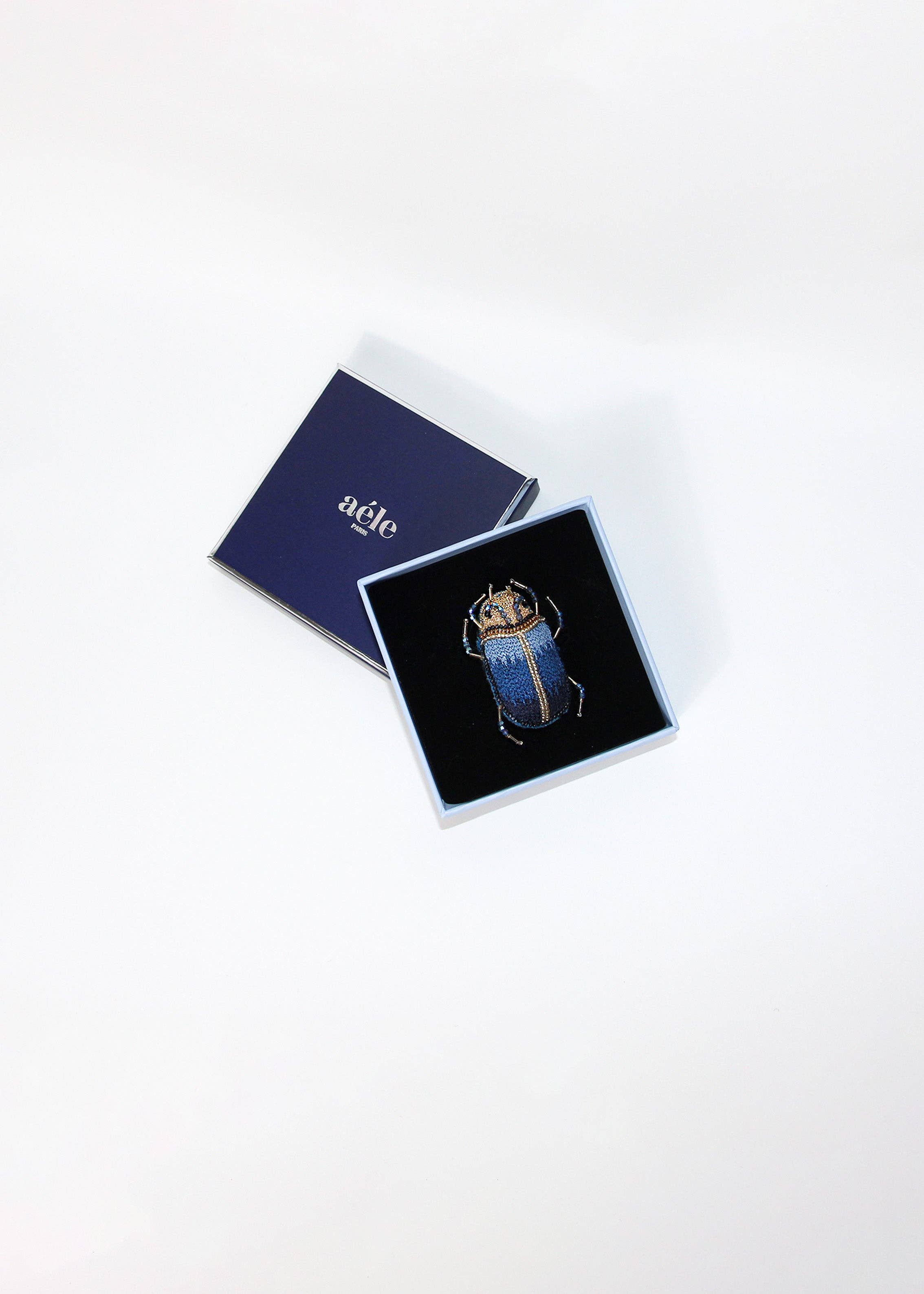 Aéle Paris - Wholesale Brooch - EMBROIDERED BROOCH IN THE SHAPE OF A BEETLE - BARNABY 5